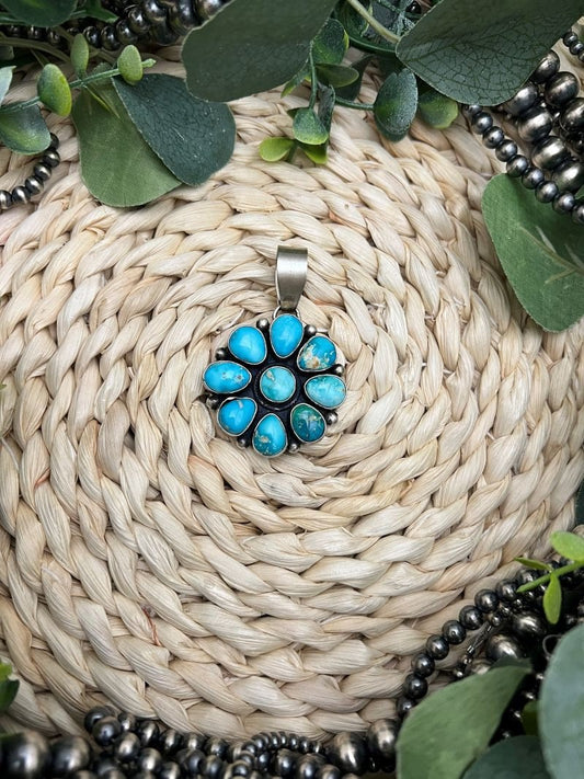 Betty Tom Sonoran Cluster Pendant - Sunset TQ Mountain