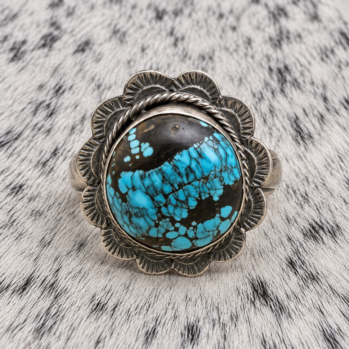 Blue Moon Turquoise Adjustable Ring — front