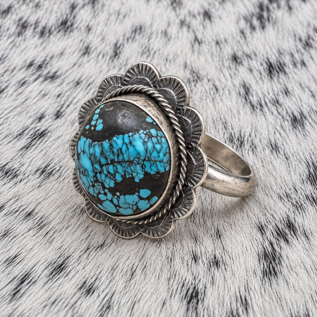 Blue Moon Turquoise Adjustable Ring — angle