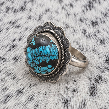 Blue Moon Turquoise Adjustable Ring — angle