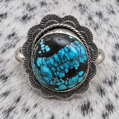 Blue Moon Turquoise Adjustable Ring — closeup