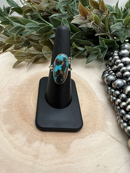 Blue Moon Turquoise Classic Oval Ring - Sunset TQ Mountain