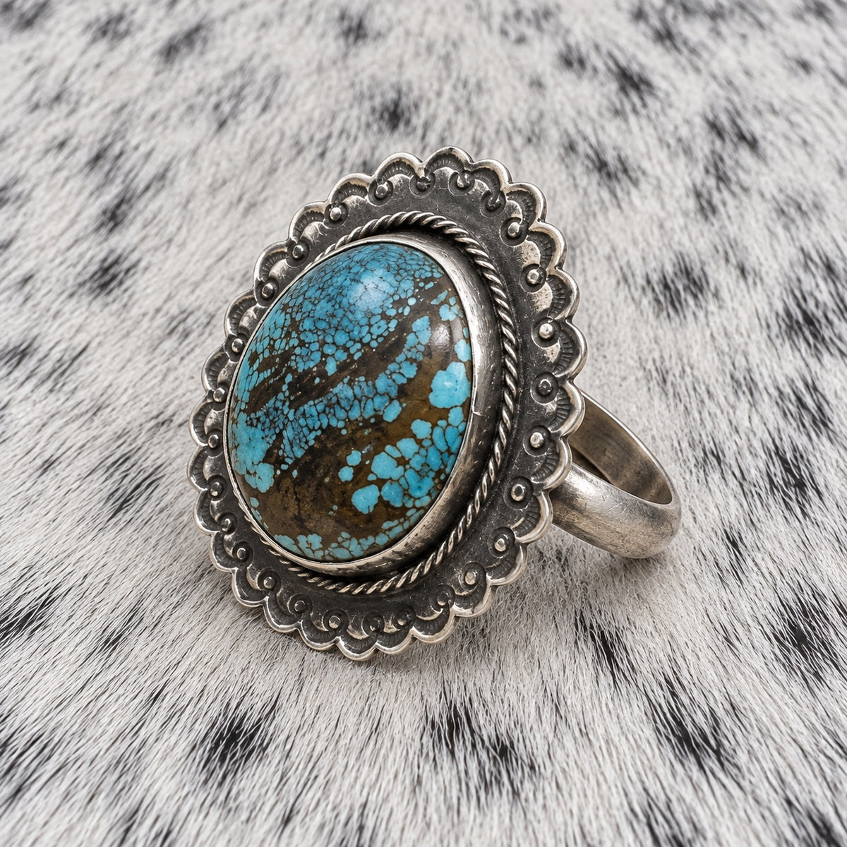 Blue Moon Turquoise Ring by Cordell Platero — angle
