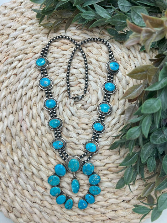 Blue Ridge Turquoise Squash Blossom - Sunset TQ Mountain