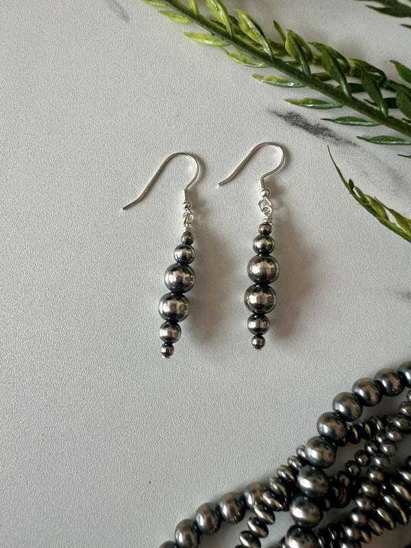 Desert Pearl Graduated Round Stick Dangle Earrings - Sunset TQ Mountain