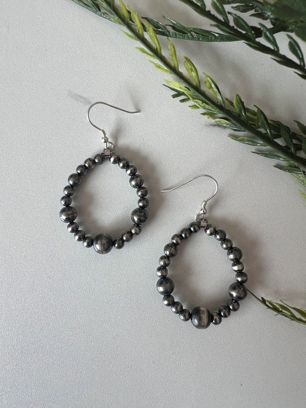 Desert Pearl Large Hoop Earring - Sunset TQ Mountain