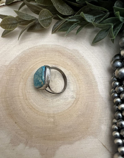 Freeform Turquoise Ring by Sheila Tso - Sunset TQ Mountain