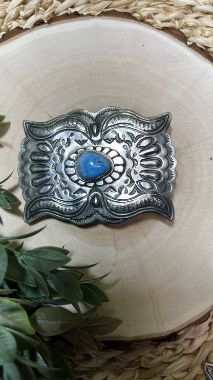 Golden Hills Turquoise Buckle - Sunset TQ Mountain