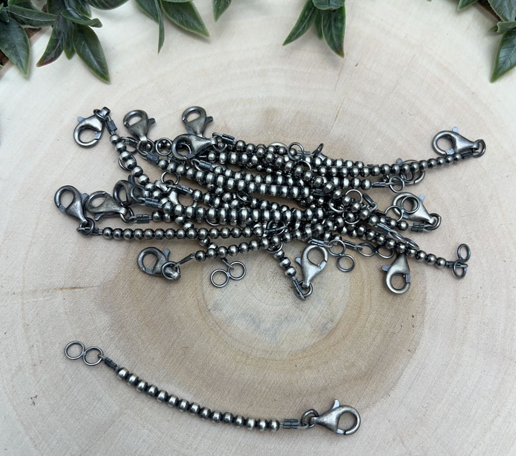 HOT!!! 3mm Desert Pearls Silver Necklace Extender 3" - Sunset TQ Mountain