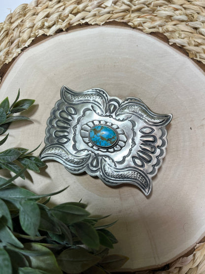 Kingman Turquoise Buckle - Sunset TQ Mountain