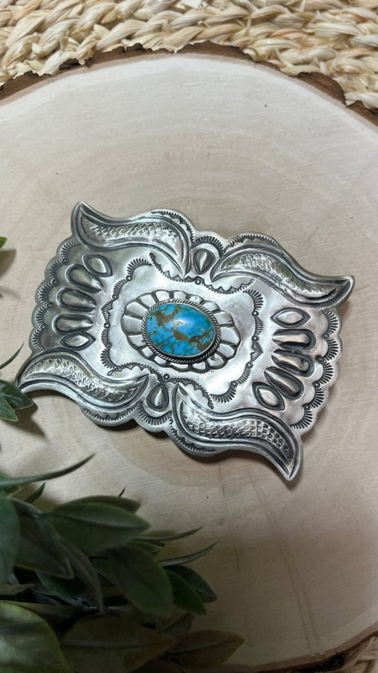 Kingman Turquoise Buckle - Sunset TQ Mountain