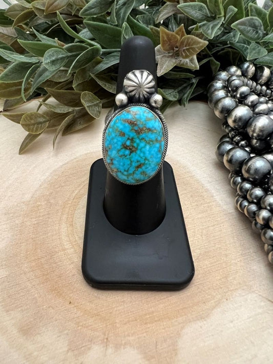 Kingman Turquoise Oval Ring - Sunset TQ Mountain