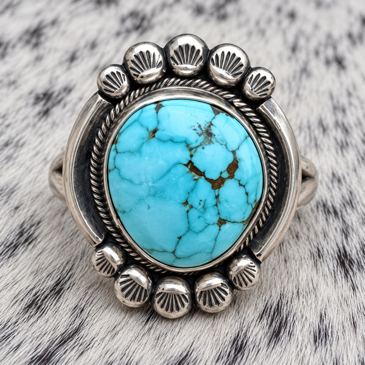 Kingman Turquoise Ring — closeup