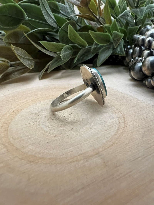 Kingman Turquoise Teardrop Setting Ring - Sunset TQ Mountain