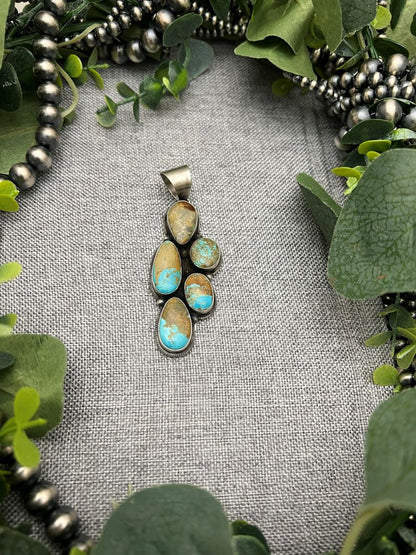 Leticia Largo 5 - stone Royston Turquoise Pendants - Sunset TQ Mountain