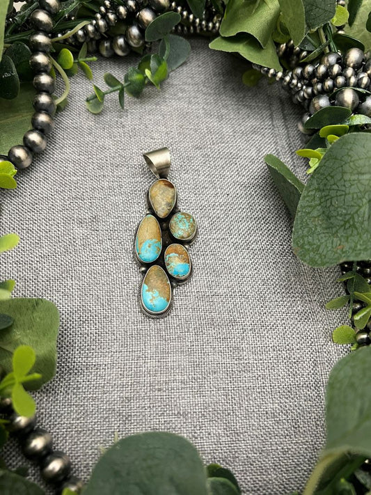 Leticia Largo 5 - stone Royston Turquoise Pendants - Sunset TQ Mountain