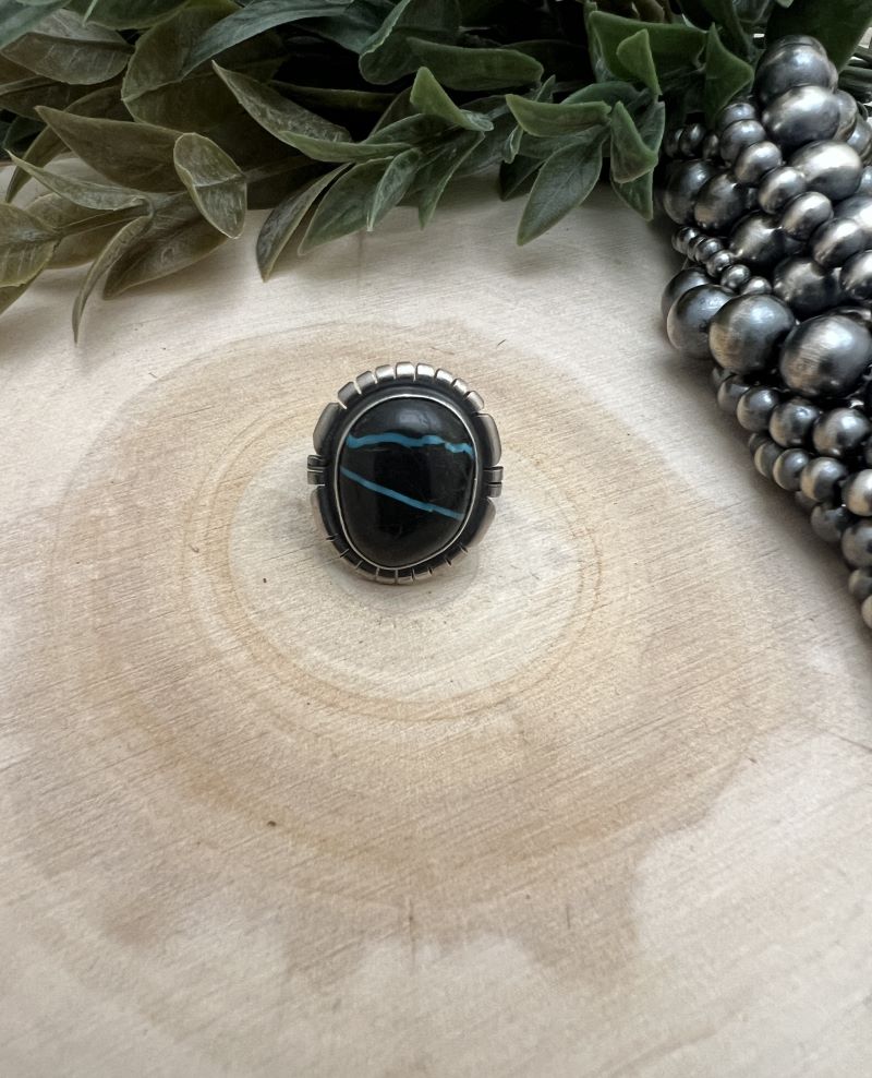 Sierra Nevada Turquoise Ring by Dave Skeets - Sunset TQ Mountain