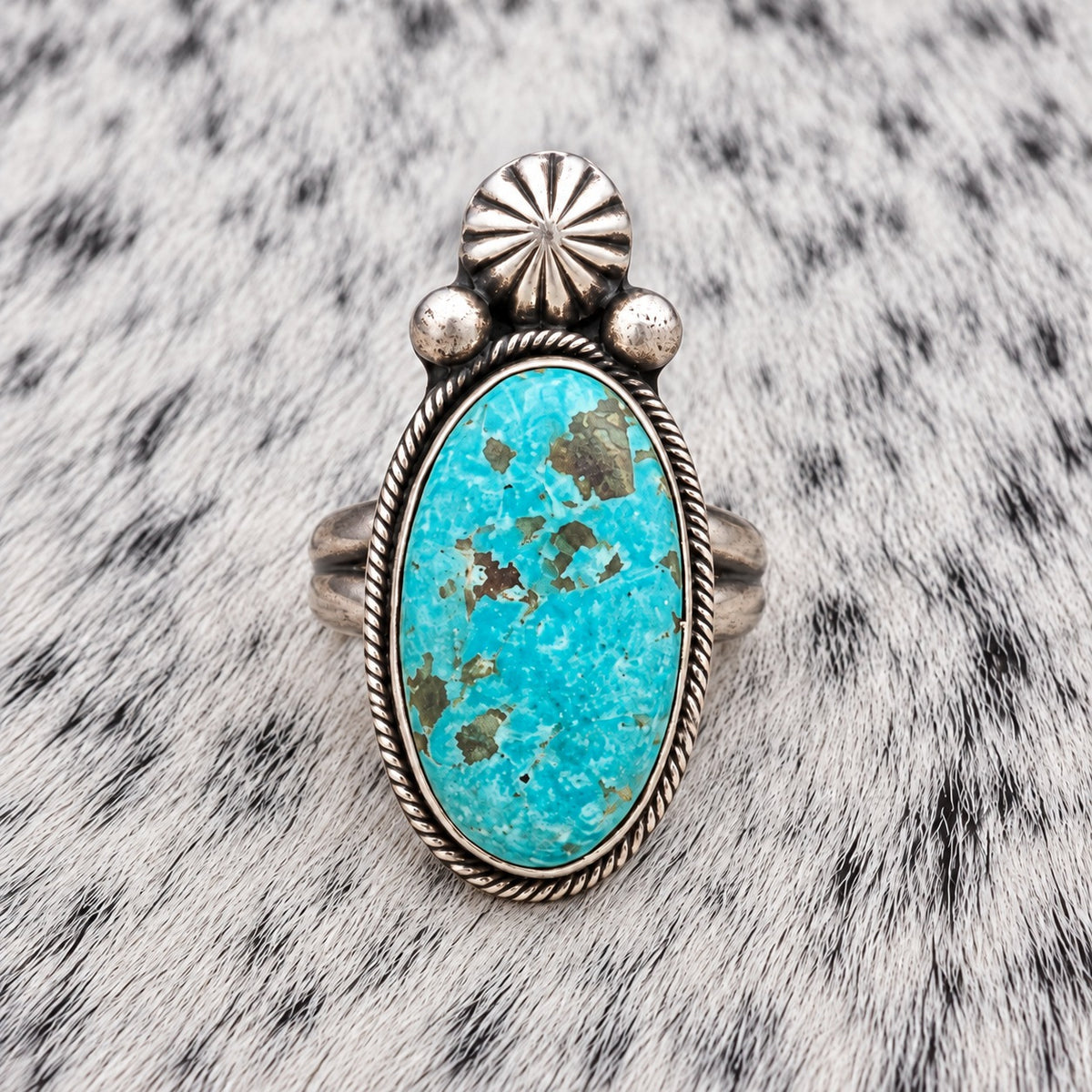 Sierra Nevada Turquoise Tear Ring — front