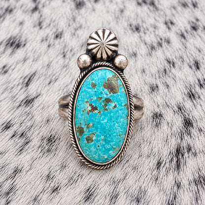 Sierra Nevada Turquoise Tear Ring — front