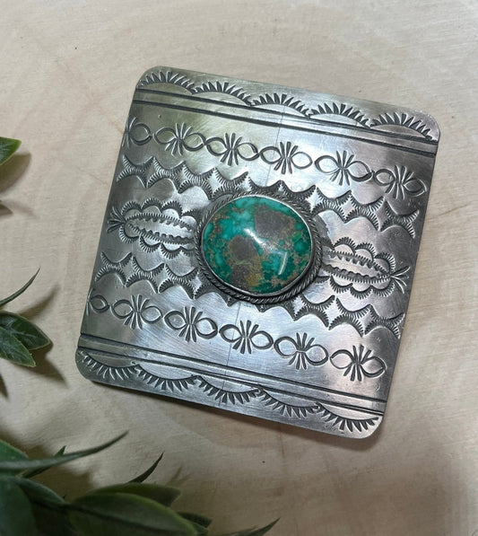 Sonoran Turquoise Buckle - Sunset TQ Mountain