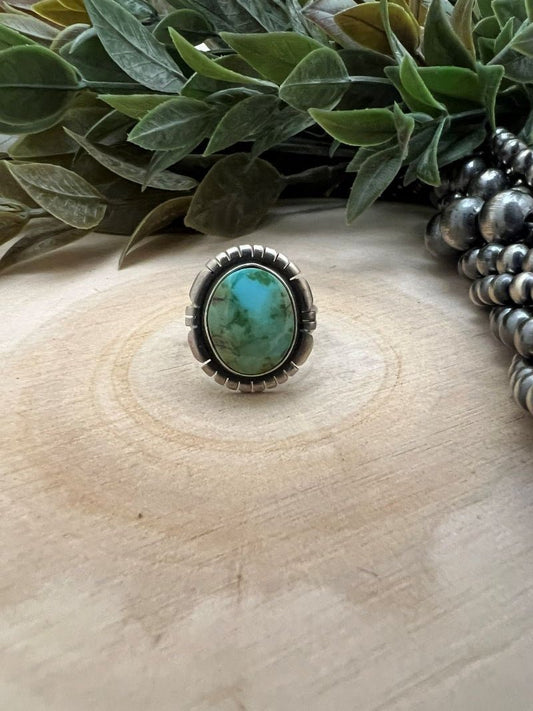 Sonoran Turquoise Oval Ring - Sunset TQ Mountain