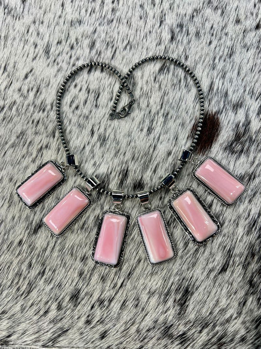 Sterling Silver Pink Conch Shell Pendants - Sunset TQ Mountain