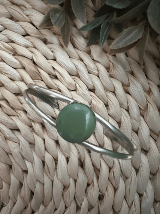 Susan Cooke Navajo Artist Turquoise and Silver Bracelet - Sunset TQ Mountain