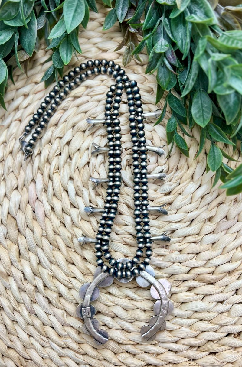 Turquoise and Spiny Oyster Squash Blossom and Earring Set - Sunset TQ Mountain