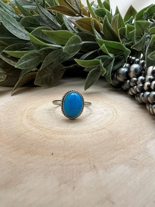 Turquoise Classic Oval Ring - Sunset TQ Mountain